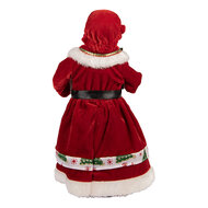 Clayre & Eef | Kerstdecoratie Kerstvrouw Rood Groen 14x10x28 cm | 66238