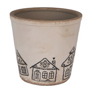 Clayre & Eef | Bloempot Binnen Beige Zwart ø 21x20 cm | 6CE2123XL