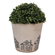 Clayre & Eef | Bloempot Binnen Beige Zwart ø 21x20 cm | 6CE2123XL