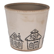 Clayre & Eef | Bloempot Binnen Beige Zwart ø 21x20 cm | 6CE2123XL
