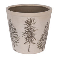 Clayre & Eef | Bloempot Binnen Beige Groen ø 21x20 cm | 6CENPT0001XL
