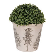 Clayre & Eef | Bloempot Binnen Beige Groen ø 21x20 cm | 6CENPT0001XL