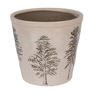 Clayre & Eef | Bloempot Binnen Beige Groen ø 21x20 cm | 6CENPT0001XL