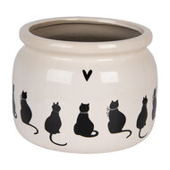 Clayre & Eef | Bloempot Binnen Beige Zwart ø 20x15 cm | 6CEPWS0001L