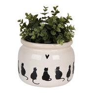 Clayre & Eef | Bloempot Binnen Beige Zwart ø 20x15 cm | 6CEPWS0001L