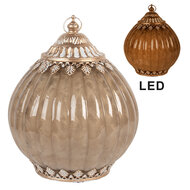 Clayre & Eef | Decoratie met LED Beige ø 15x19 cm / 2xAAA | 6GL5218