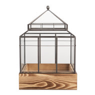 Clayre & Eef | Decoratie Kweekkasje Transparant Bruin 21x21x32 cm | 6GL5362