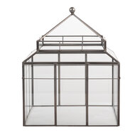 Clayre & Eef | Decoratie Kweekkasje Transparant Bruin 21x21x32 cm | 6GL5362