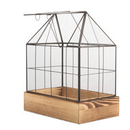 Clayre & Eef | Decoratie Kweekkasje Transparant Bruin 26x17x32 cm | 6GL5363