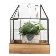 Clayre & Eef | Decoratie Kweekkasje Transparant Bruin 26x17x32 cm | 6GL5363