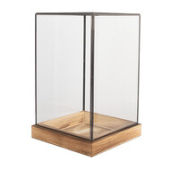 Clayre & Eef | Decoratie Kweekkasje Transparant Bruin 19x19x30 cm | 6GL5364