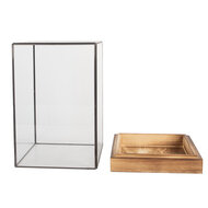 Clayre & Eef | Decoratie Kweekkasje Transparant Bruin 19x19x30 cm | 6GL5364