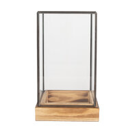 Clayre & Eef | Decoratie Kweekkasje Transparant Bruin 14x14x24 cm | 6GL5365