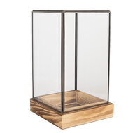 Clayre & Eef | Decoratie Kweekkasje Transparant Bruin 14x14x24 cm | 6GL5365