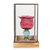 Clayre & Eef | Decoratie Kweekkasje Transparant Bruin 14x14x24 cm | 6GL5365