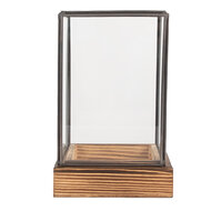 Clayre & Eef | Decoratie Kweekkasje Transparant Bruin 12x12x19 cm | 6GL5366