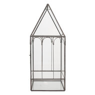 Clayre & Eef | Decoratie Kweekkasje Transparant Zwart 15x15x38 cm | 6GL5367