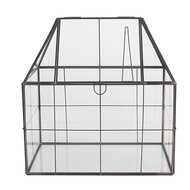 Clayre & Eef | Decoratie Kweekkasje Transparant Zwart 25x16x26 cm | 6GL5368
