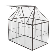 Clayre & Eef | Decoratie Kweekkasje Transparant Zwart 25x16x26 cm | 6GL5368