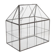 Clayre & Eef | Decoratie Kweekkasje Transparant Zwart 25x16x26 cm | 6GL5368