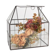 Clayre & Eef | Decoratie Kweekkasje Transparant Zwart 25x16x26 cm | 6GL5368