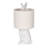 Clayre & Eef | Tafellamp Wit Beige ø 20x43 cm E27/max 1x60W | 6LMC0111WW