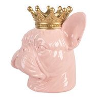 Clayre & Eef | Decoratie Hond Roze 19x16x20 cm | 6PR5804