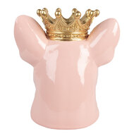 Clayre & Eef | Decoratie Hond Roze 19x16x20 cm | 6PR5804
