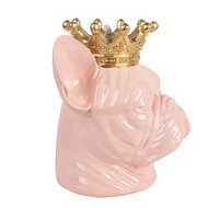 Clayre & Eef | Decoratie Hond Roze 19x16x20 cm | 6PR5804