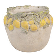 Clayre & Eef | Bloempot Binnen Beige Geel ø 22x19 cm | 6TE0574