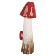 Clayre & Eef | Decoratie Paddenstoel Wit Rood 16x14x41 cm | 6TE0578
