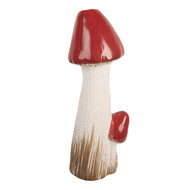 Clayre & Eef | Decoratie Paddenstoel Wit Rood 16x14x41 cm | 6TE0578