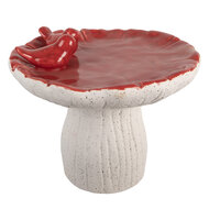 Clayre & Eef | Decoratie Paddenstoel Wit Rood ø 25x21 cm | 6TE0581