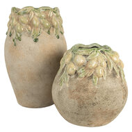 Clayre & Eef | Bloempot Binnen Beige Geel ø 18x27 cm | 6TE0582