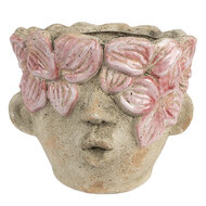 Clayre & Eef | Bloempot Binnen Beige Roze ø 18x15 cm | 6TE0583