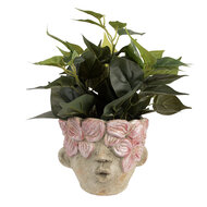 Clayre & Eef | Bloempot Binnen Beige Roze ø 18x15 cm | 6TE0583