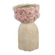 Clayre & Eef | Bloempot Binnen Beige Roze 20x19x31 cm | 6TE0584L