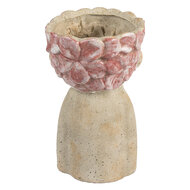 Clayre & Eef | Bloempot Binnen Beige Rood 16x15x25 cm | 6TE0584M