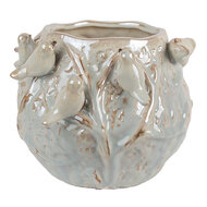 Clayre & Eef | Bloempot Binnen Groen Grijs 22x21x17 cm | 6TE0587