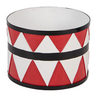 Clayre & Eef | Decoratie Trommel Wit Rood (set 3) ø 47x32 / ø39x28 / ø 31x22 cm | 6Y5732