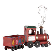 Clayre & Eef | Decoratie Trein Rood Groen 63x15x38/50 cm | 6Y5739