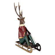 Clayre & Eef | Decoratie Hert Bruin Rood 27x10x31 cm | 6Y5834