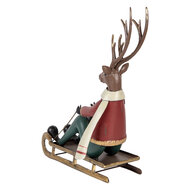Clayre & Eef | Decoratie Hert Bruin Rood 27x10x31 cm | 6Y5834