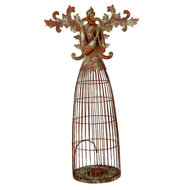 Clayre & Eef | Decoratie Engel / Waxinelichthouder Bruin Groen 29x17x58 cm | 6Y5836