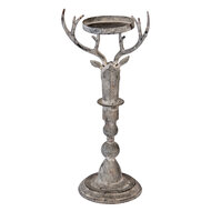 Clayre & Eef | Kandelaar Hert Grijs 17x14x42 cm | 6Y5838