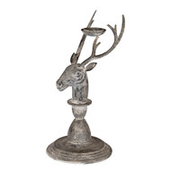 Clayre & Eef | Kandelaar Hert Grijs 17x14x30 cm | 6Y5839