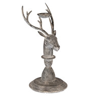 Clayre & Eef | Kandelaar Hert Grijs 17x14x30 cm | 6Y5839