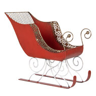 Clayre & Eef | Kerstdecoratie Slee Rood Goudkleurig 37x16x31 cm | 6Y5842