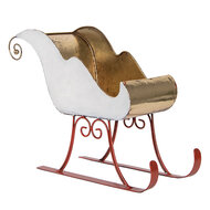 Clayre & Eef | Kerstdecoratie Slee Wit Goudkleurig 38x15x28 cm | 6Y5843