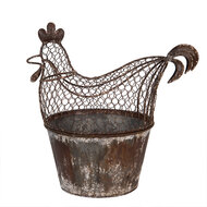 Clayre & Eef | Decoratie Kip Bruin Grijs 39x39x25 cm | 6Y5850